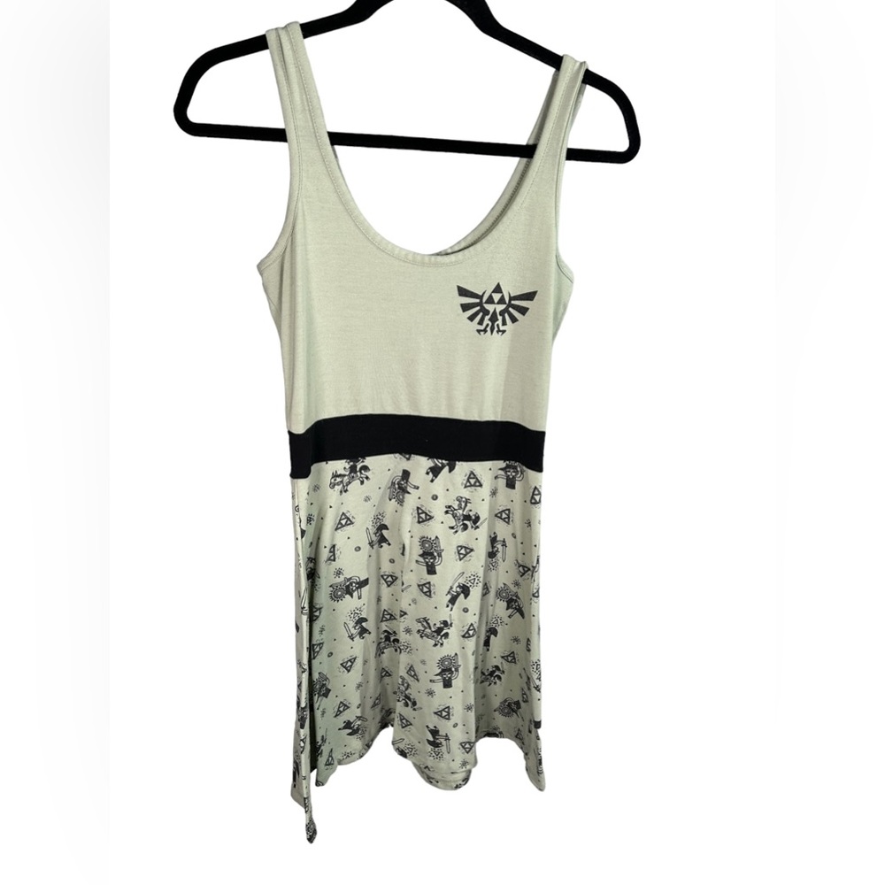 The Legend of Zelda Hylian Crest Hieroglyphic Stamp Skater Dress small